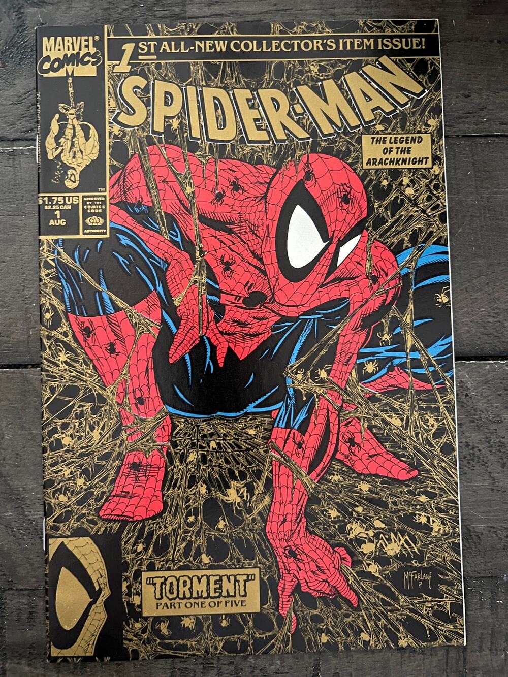VINTAGE 1990 Marvel "SPIDER-MAN" #1 - M - SPECIAL ED. "GOLD" McFARLANE COVER!